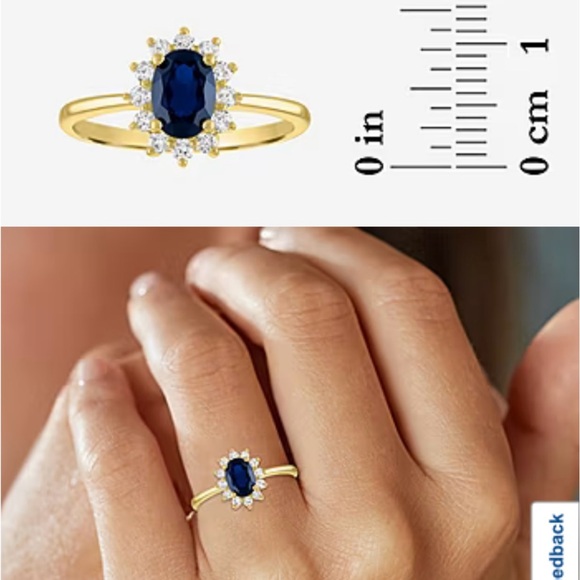 Cocktel Diamond Ring Womens Lab Created Gemstone & 1/4 CT. Lab Diamond 10K Gold - Picture 3 of 6